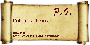 Petrits Ilona névjegykártya